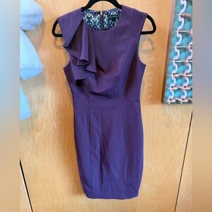 Ted Baler Elegant Purple Ruffle Dress